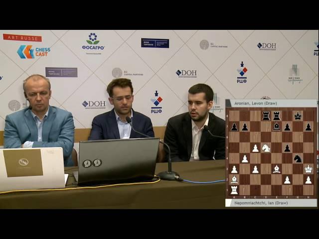 Ian Nepomniachtchi and Levon Aronian about their game in round 4. Mikhail Tal Memorial 2016