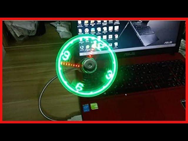 ONXE LED USB Clock Fan with Real Time Display Function,USB Clock Fans,Silver,1 Year Warranty (Clock