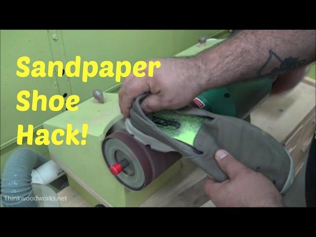 How to clean sandpaper using an old shoe!
