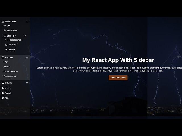 Create a sidebar with submenu using ReactJS | Devhubspot