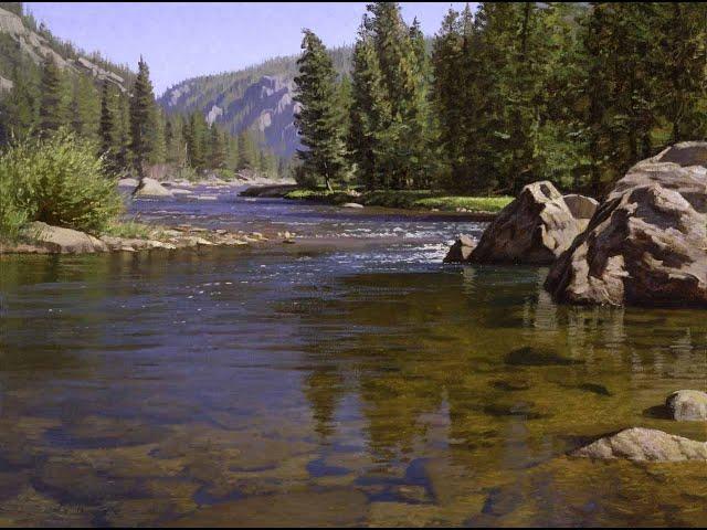 An easy way to draw clear water and glare|How to draw stones under water easily #painting #art