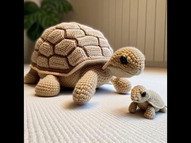 BEAUTIFUL WOOLEN CROCHET KNITTING TURTLE   STUFF TOY AI MADE DESIGN IDEAS - KLMNO ART