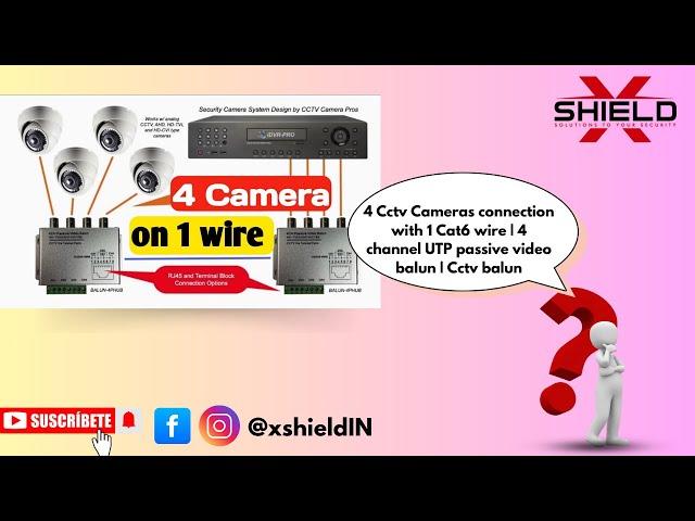 4 Cctv Cameras connection with 1 Cat6 wire | 4 channel UTP passive video balun | Cctv balun