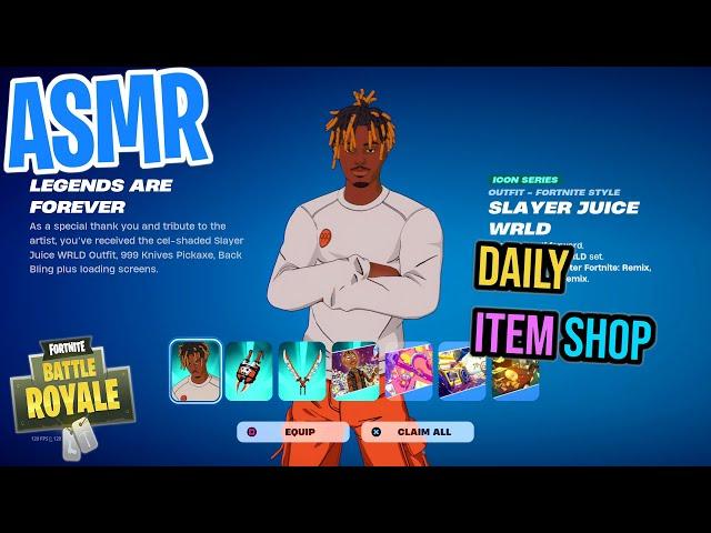 ASMR Fortnite NEW Free Slayer Juice WRLD Skin! Daily Item Shop  Relaxing Whispering 