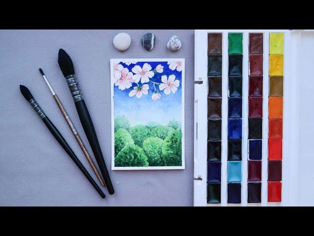 PAINT WITH ME: Flowering Tree. Drawing idea