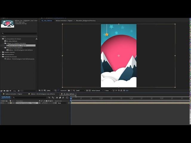 Prepare horizontal compositions in After Effects for export to vertical Instagram Stories