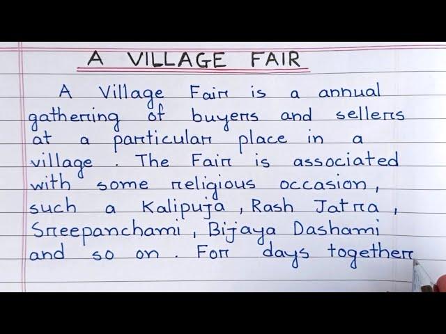 A Village Fair Essay In English || Short Essay Writing ||