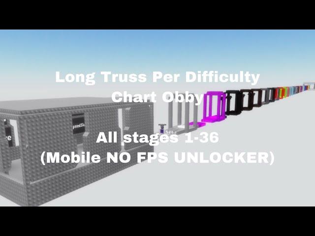 Long Truss Per Difficulty Chart Obby | All stages 1-36 (Mobile NO FPS UNLOCKER)