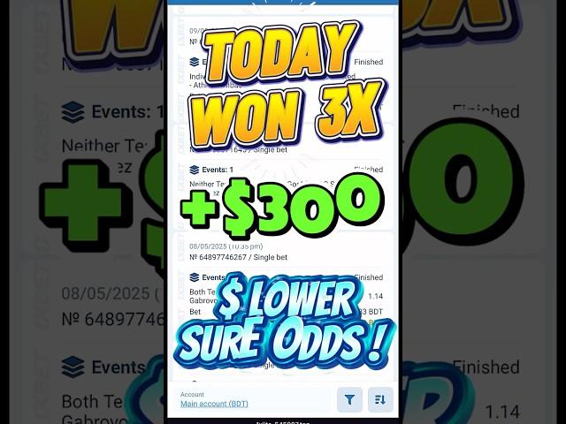 Low odds, high rewards. Watch how I turned $100 into $300| #soccerpredictions #surebet #lowodds #1x