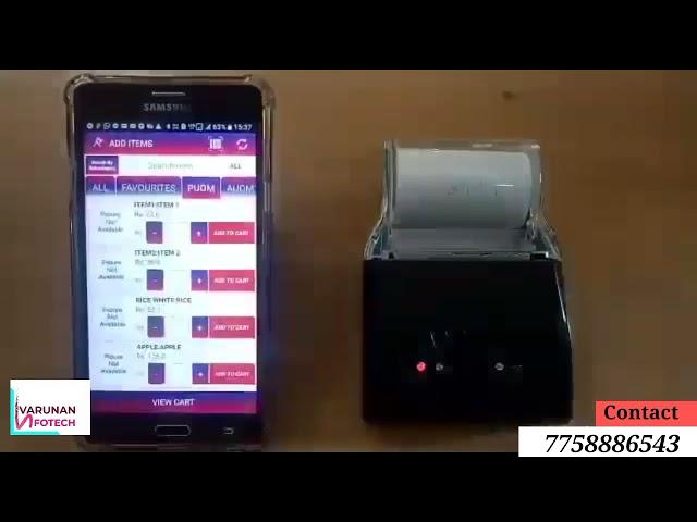 Thermal printer for Android Bill App_Varunan_Infotech