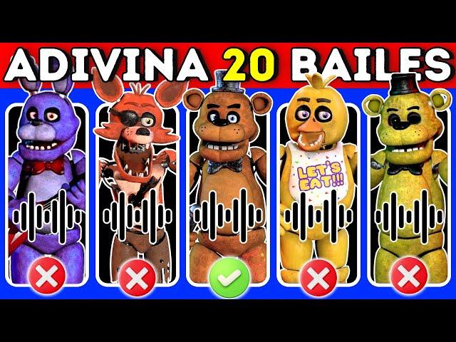 Adivina 20 BAILES de Five Nights At FreddyAdivina Quién Baila FNAF FreddyFoxyChicaBonnieLefty