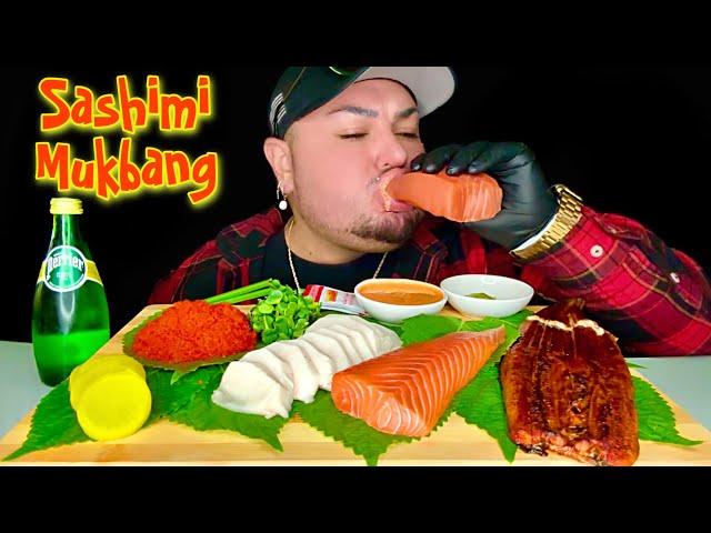 SASHIMI MUKBANG • RAW SALMON • ESCOLAR • SWEET RIVER EEL • MASAGO