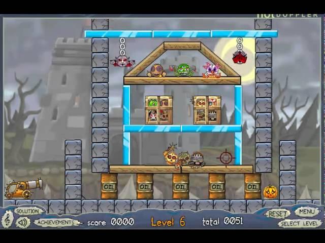 Roly-Poly Cannon: Bloody Monsters Pack 2 Walkthrough lvl 1-10