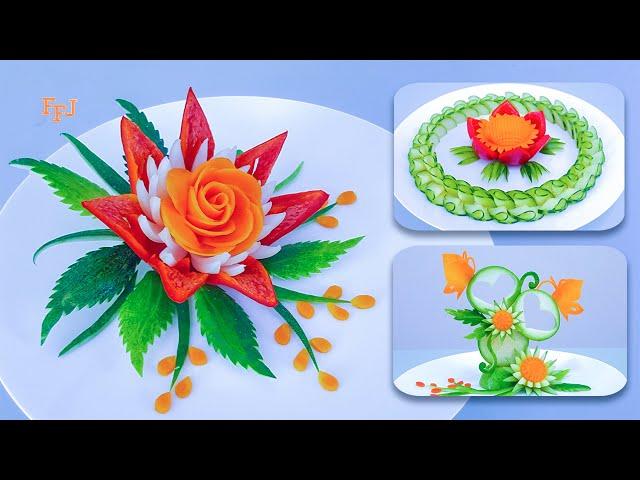 Amazing Vegetable Flower Garnishes | Food Arts ASMR