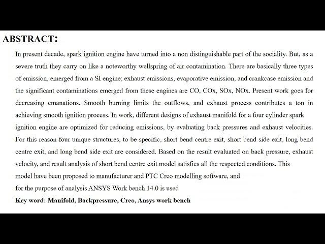 CFD analysis of exhaust manifold