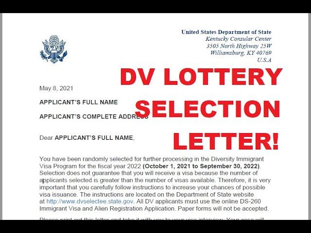 DV Lottery Selection Letter!