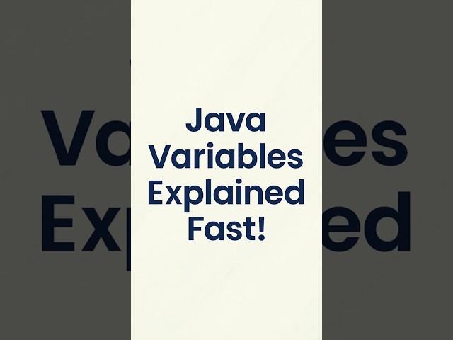 Master Variables and Scope in Java - Explained in 20 Seconds! 