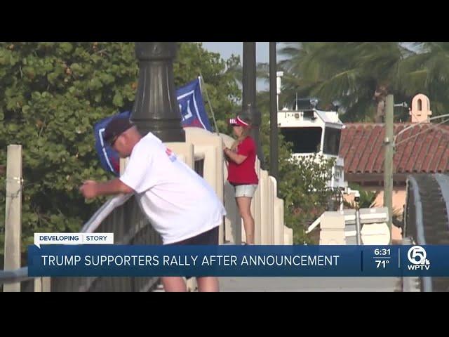 Trump supporters appear outside his Mar-a-Lago resort