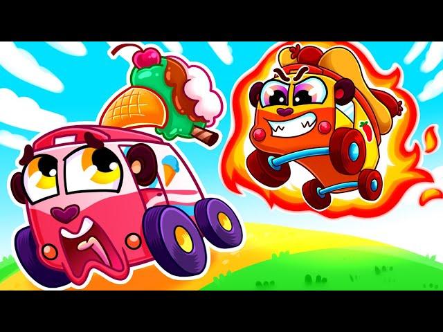 Ice Cream or Spicy Food ️ HOT vs COLD Food Trucks Song  Baby Cars Kids Songs & Nursery Rhymes