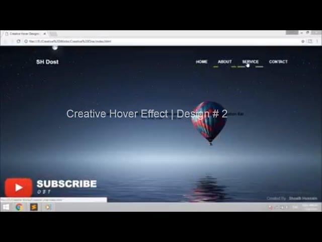 How to create a navigation bar with Creative Hover effect | Design # 2