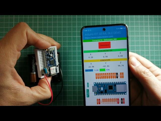 Arduino Nano 33 IOT - Bluetooth LE IMU Demo