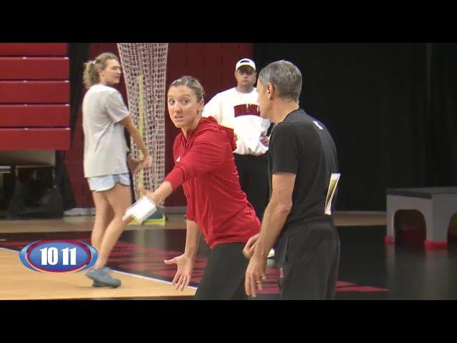 Jordan Larson coaches at Nebraska