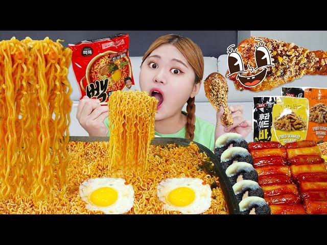 MUKBANG Spicy Fried Eat Spicy Ramyeon eating show by HIU 하이유