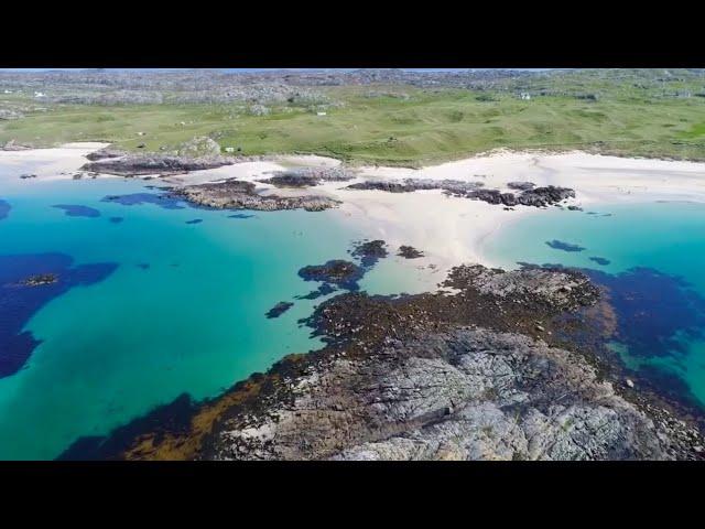 Drone footage of the small Inner Hebridean Island of Coll.