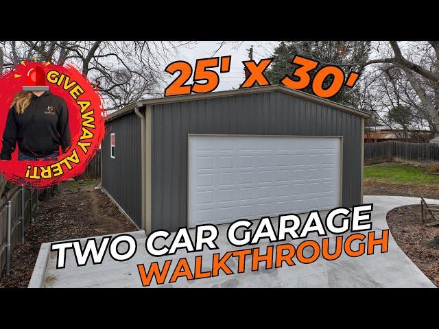 2 Car Garage Walkthrough | 25x30 Metal Building | WolfSteel Buildings
