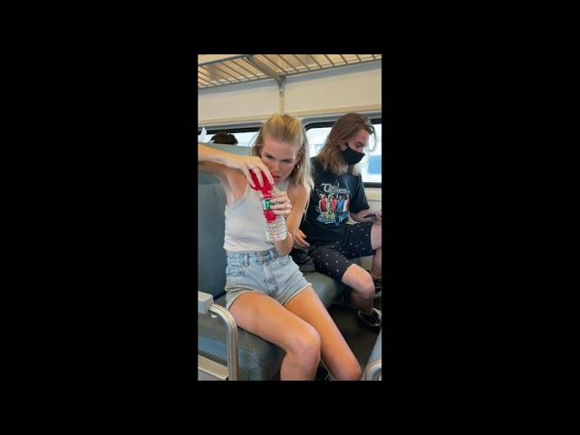 She did this on a train