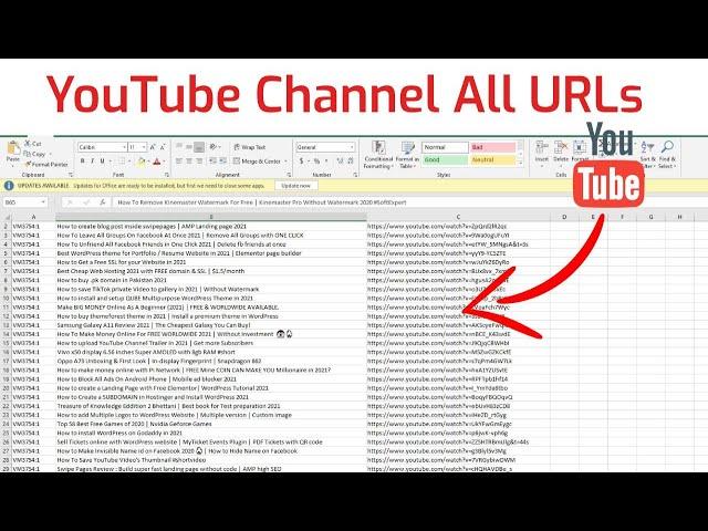 How to Copy All The Titles And URLs From YouTube Channel in 2021