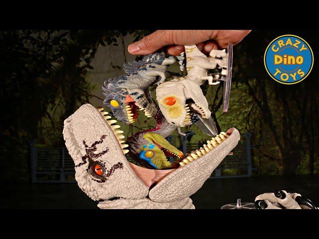 Jurassic World Dominion 4 POP Funk Dinosaur Toys Unbox Atrociraptor, Therizinosaurus, Giganotosaurus