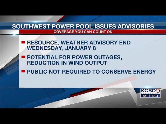 Southwest Power Pool issues resource advisory in addition to weather advisory