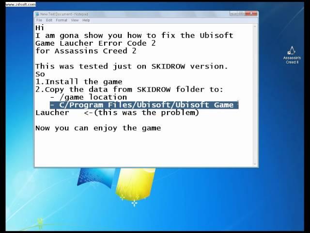 FIX Ubisoft Game Launcher Error Code 2 - Assassin's Creed ll