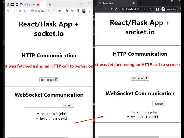 React.js Flask Project to Build Socket.io Realtime Chat App in Browser Using JSX For Beginners