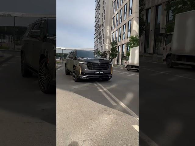 Inst: lartedesign | Cadillac Escalade with kit made of carbon fiber and basalt, painted gloss black