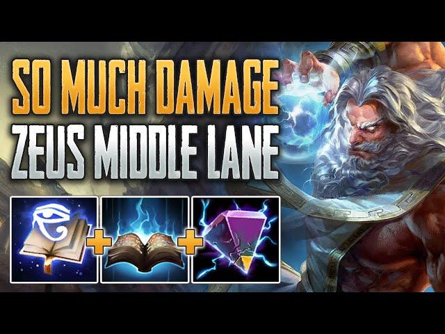 FARMING DAMAGE! Zeus Mid Gameplay (SMITE Conquest)