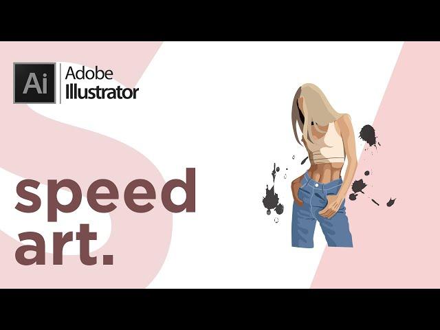 Adobe Illustrator | Simple Speed Art Model Girl | Простой Спид Арт Модель | Графическая Иллюстрация