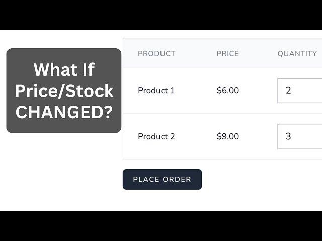 Laravel: Re-Validate Price/Stock on Order Submit