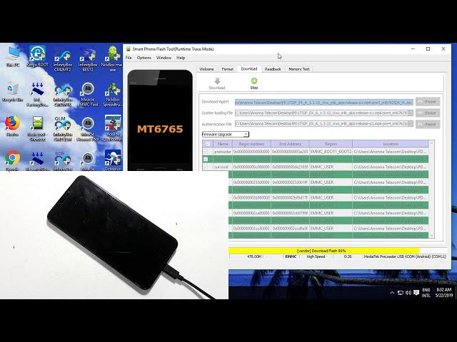 How To Flash Vivo Y81 (1808) Dead Recovery Hang On Logo Frp Fix By Sp Flash Tool