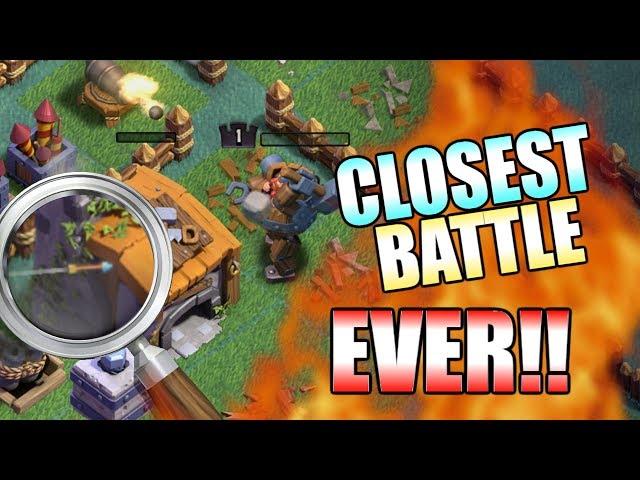 CLOSEST CLASH OF CLANS BATTLE EVER!!  Crazy CoC Builder Base Attack & TH11 War!