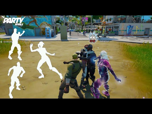 Acting Like A Default In Party Royale Then FLEXING The RAREST Emotes In Fortnite