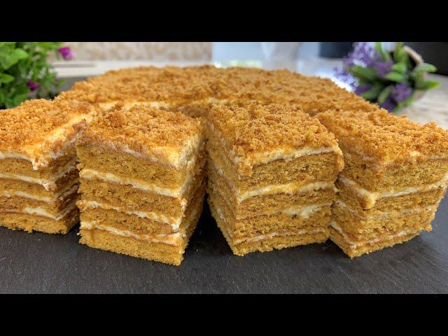 Торт Ленивый МЕДОВИК за 30 минут! Без раскатки коржей  Honey cake + ENG Sub