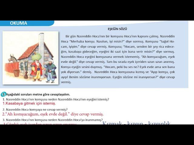 18.Ders A2 İstanbul KitabıÜNİTE4.C EŞEĞİN SÖZÜالمستوى الثاني لتعلم اللغة التركية A2:الدرس الثامن عشر