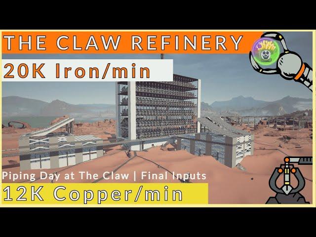 Piping Day at The Claw | Mega-modular Ingot Refinery | Satisfactory Megabase Guide