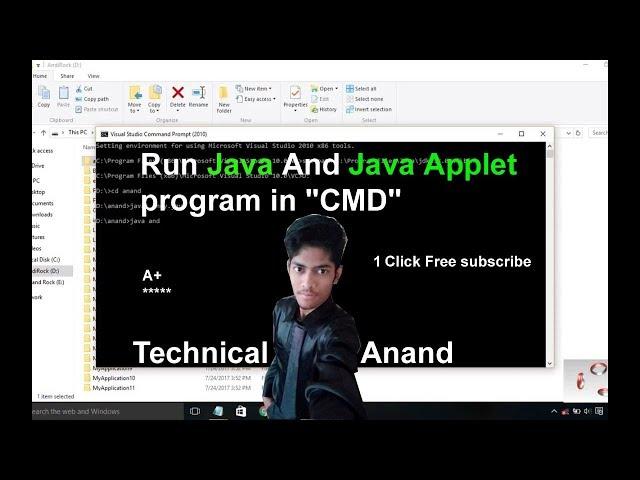 how to run java and java applet program in CMD|Using notepad| windows 10/8/7