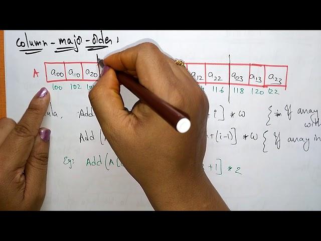 2-D Array representation | Row Major & Column Major order | Data Structures | Lec-9 | Bhanu Priya