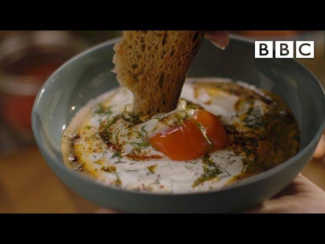 Nigella's dreamy Turkish Poached Eggs - BBC