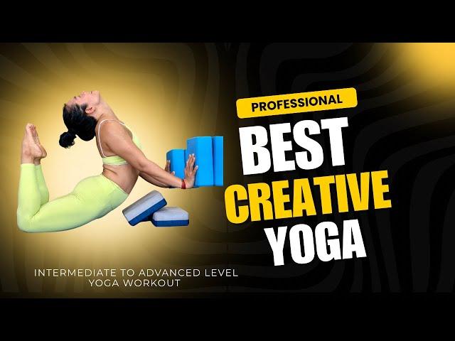 One Hour Best Creative Yoga Class for Intermediate Advanced | Nonstop Yoga Flow with Blocks & Strap