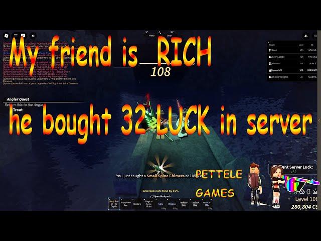 ROBLOX - Fisch - My friend buy 32 luck in server for 800 robux